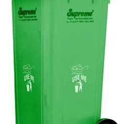 Suprieme Plastic Manual-Lift Garbage Waste Dustbin with Wheel 120 L (Green) Plastic Dustbin-9