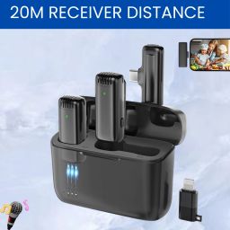 J13 Wireless Microphone, Noise Reduction Mic with Charging Case for VloggingD102 Microphone-image-99