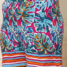 DEEBACO Plus Size Printed Open-Front Shrug & Shorts Co-Ords image 3