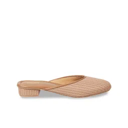 Mochi Woven Design Block Mules With Open Back image 3