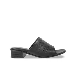 Metro Textured Open Toe Block Heels image 5