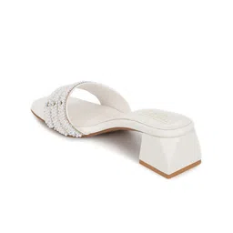 Truffle Collection Embellished Open Toe Block Heels image 3