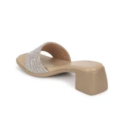 Truffle Collection Embellished Open Toe Block Heels image 3