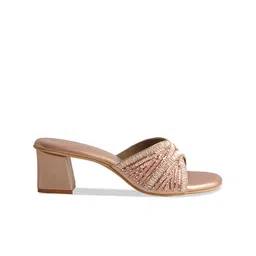 ERIDANI Embellished Open Toe Block Heels image 3