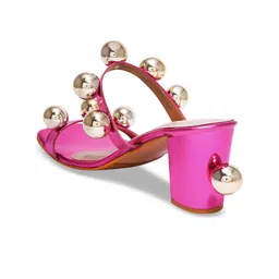 THE WHITE POLE Embellished Open Toe Block Heels image 3