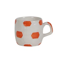 CDI White & Orange Set of 12 Dishwasher And Microwave Safe Ceramic Matte Cups 100 ML Each image 4