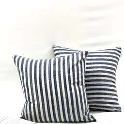 SLEEPY THREADS Blue & White Set of 5 Striped Square Cushion Covers image 4