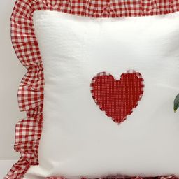 SLEEPY THREADS White & Red Embroidered Square Cushion Covers image 5