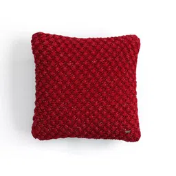 Pluchi Red & Gold-Toned Pure Cotton Knitted Cushion Cover-41