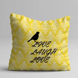 STITCHNEST Yellow & Grey Set of 5 Abstract Square Cushion Covers image 4