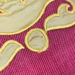 ZEBA Magenta & Beige Floral Embroidered Rectangle Cushion Cover image 5