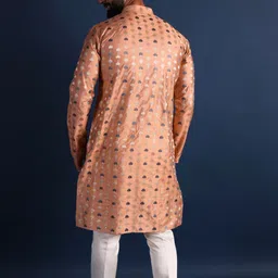 Lightpole Men Geometric Thread Work Handloom Kurta image 2