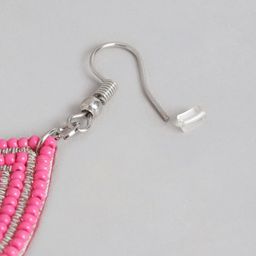 RICHEERA Silver-Plated Artificial Beads Teardrop Shaped Drop Earrings image 3