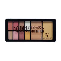 Half N Half Makeup Kit 10 in 1 Eyeshadow & Highlighter - Multicolor Palette - 03 image 4