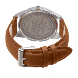 MARKQUES Men Patterned Dial & Leather Strap Analogue Multi Function Watch STV-770904 image 4
