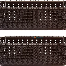 homestic Plastic Multipurposes Small M 15 Plastic Basket Pack of 2 (Brown) Storage Basket-picture-43