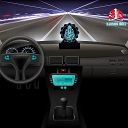 artistic gifts 3D Illusion Color Changing LED Idol Lord Ganesh Murti Car Dash Indicator Lamp image 3