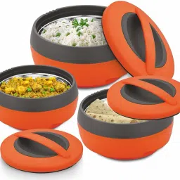COSMOS CASSEROLE N DLX SET/3 (STAR) PU Insulated | BPA Free Food Grade |Hot&Cold Pack of 3 Cook and Serve Casserole Set-image-34