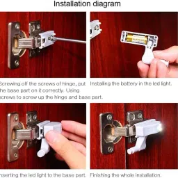 balrama 4 pc Wardrobe Hinges LED Light Smart Sensor Door Switch Cabinet Cupboard Closet 5 A Toggle Dimmer image 4