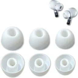 Crysendo Silicone Nothing Ear 2 Earbuds Eartips (S, M, L - 3 Pairs) (White) In The Ear Headphone Cushion-image-37