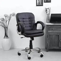 Heavy-Duty Ergonomic Leatherette Office Chair | 360° Swivel & Lumbar Support Leather Office Executive Chair-image-39