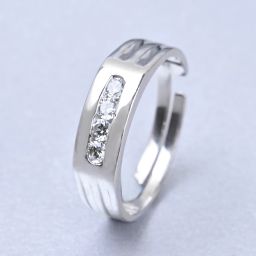 Enzo Sterling Silver Cubic Zirconia Rhodium Plated Ring-image-7