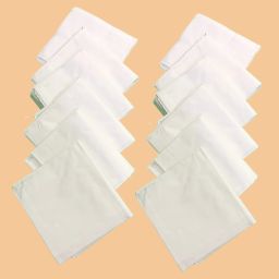 J K FASHION Plain Cotton Handkerchief ["White"] Handkerchief-picture-33