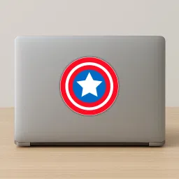 STIXY Captain America Shield Sticker – Bold Star Emblem in Red, White & Blue Glossy Vinyl Laptop Skin Compatible for 15 inch-image-15