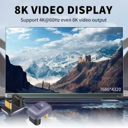 microware 240W Type-C Adapter 40Gbps 180 Degree Connector Support 8K Display USB Adapter image 3
