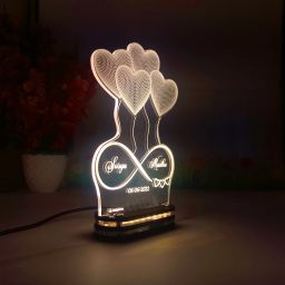 lampees 3D LED Table Lamp Heart Shape Customized Name Lamp for Couple Gift Table Lamp image 5