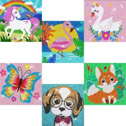 (Pack of 10) DIY Diamond Painting Kit for Kids Return Gifts Birthday (18X13.5CM) Acrylic 7 inch x 7 inch Painting-27