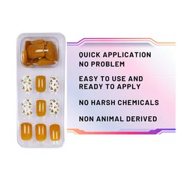LICK Set Of 30 Press On Nails Reusable Artificial Nails With Application KIT-Yellow image 5