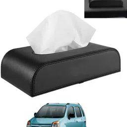 Black Tissue Holder Leatherite/Include Tissue/Save Space For Home/Car/Office-251 Vehicle Tissue Dispenser-picture-21