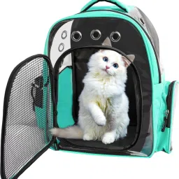 Clear See-Through Pet Carrier Backpack for Travel Green Backpack Pet Carrier-image-67