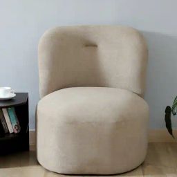 woodsworth from pepperfry Askim Fabric Lounge Chair In Beige Color-picture-44
