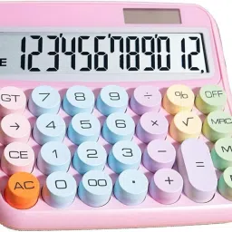 Colorful Candy Calculator, Mechanical Calculator Cute 12 Digit Large LCD Display Big Round Button, Great Basic Office School, Business, Work Basic Calculator-16
