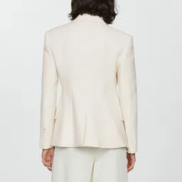 MANGO Notched Lapel Textured Formal Blazer image 4