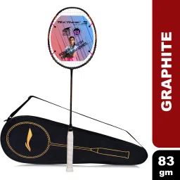 Tectonic 3R Black, Gold, Red Strung Badminton Racquet-image-1