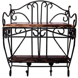 Wooden & Wrought Iron Wall Bracket – Multipurpose Wall Shelf, Book Rack 28 X24 X18 Shelf Bracket-image-36