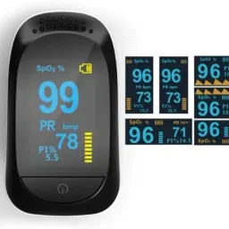 kiaan enterprises A2 OLED Fingertip, SpO2 Waveform Perfusion Index Blood Oxygen Saturation Pulse Oximeter image 2