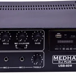 Professional 60WATT Recording P.A. Amplifier 3 Microphones 1-Aux and 1-USB Input 60 W AV Power Amplifier-11