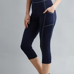 blinkin Solid Women Blue Tights-picture-0