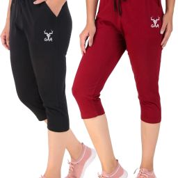 Sporty Women’s Capri Leggings Perfect for Workouts & Outdoor Fun Women Black, Maroon Capri-image-75