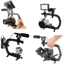 TECHGEAR Universal Stabilizer C-Shape Bracket Video Handheld Grip for DSLR DV Camer c-shaped (black) Camera Rig image 4