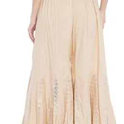 Women Regular Fit Beige Viscose Rayon Trousers-image-96