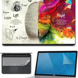 FineArts 3in1 Combo of Premium Quality, HD, UV Printed, Laminated, Protected, Bubble Free, Scratchproof, Washable, Easy to Install Laptop Skin/Sticker/Vinyl/Cover for 15.6 inches on 3M Vinyl with Screen Guard and Key Protector (Brain) Combo Set-13