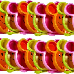 Return Gift In Bulk Mickey Shape Lunch Plate With Two Deatachable Bowls (24 Pcs)- Plastic-image-52