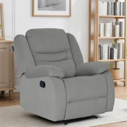 mintwud from pepperfry Tsurugi Velvet 1 Seater Manual Recliner in Grey Colour-picture-9