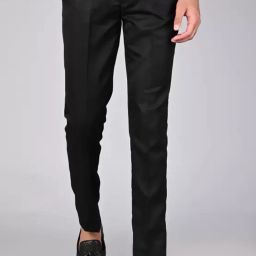 Men Regular Fit Black Polycotton Trousers-image-21