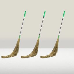 Floor Broom with Soft No Dust Grass with Plastic Handle Phool Jhadu for Home Grass Dry Broom-image-61